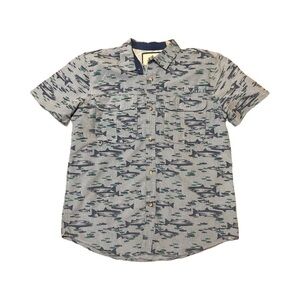 Tallwoods Vented Shirt Fishing Camping Blue Mesh Button Front EUC men Camouflage